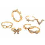 Pave Glam Midi Knuckle Ring Set